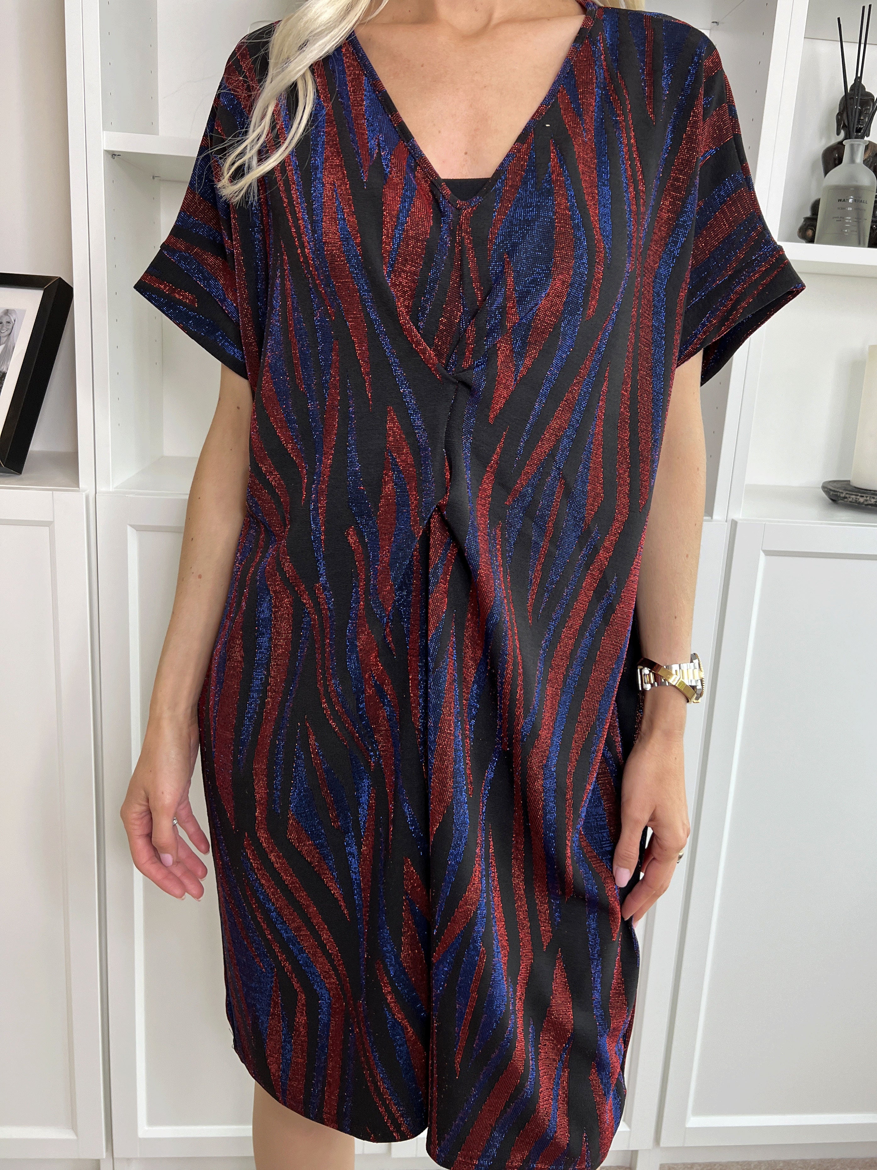 Paloma - Tunikakjole med glimmer og v-hals